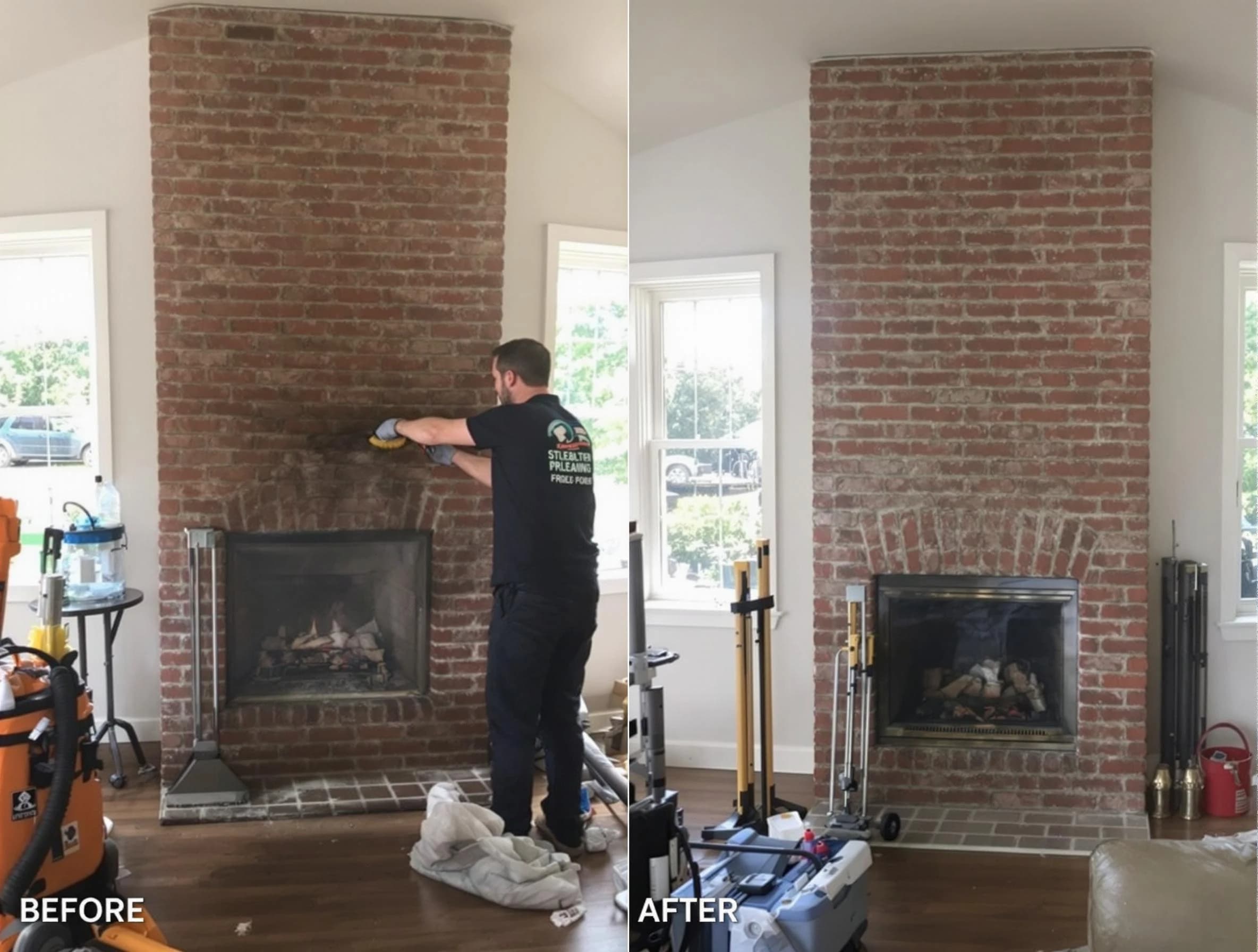 Finished chimney sweeping service by Clanton Chimney Sweep in Clanton, AL