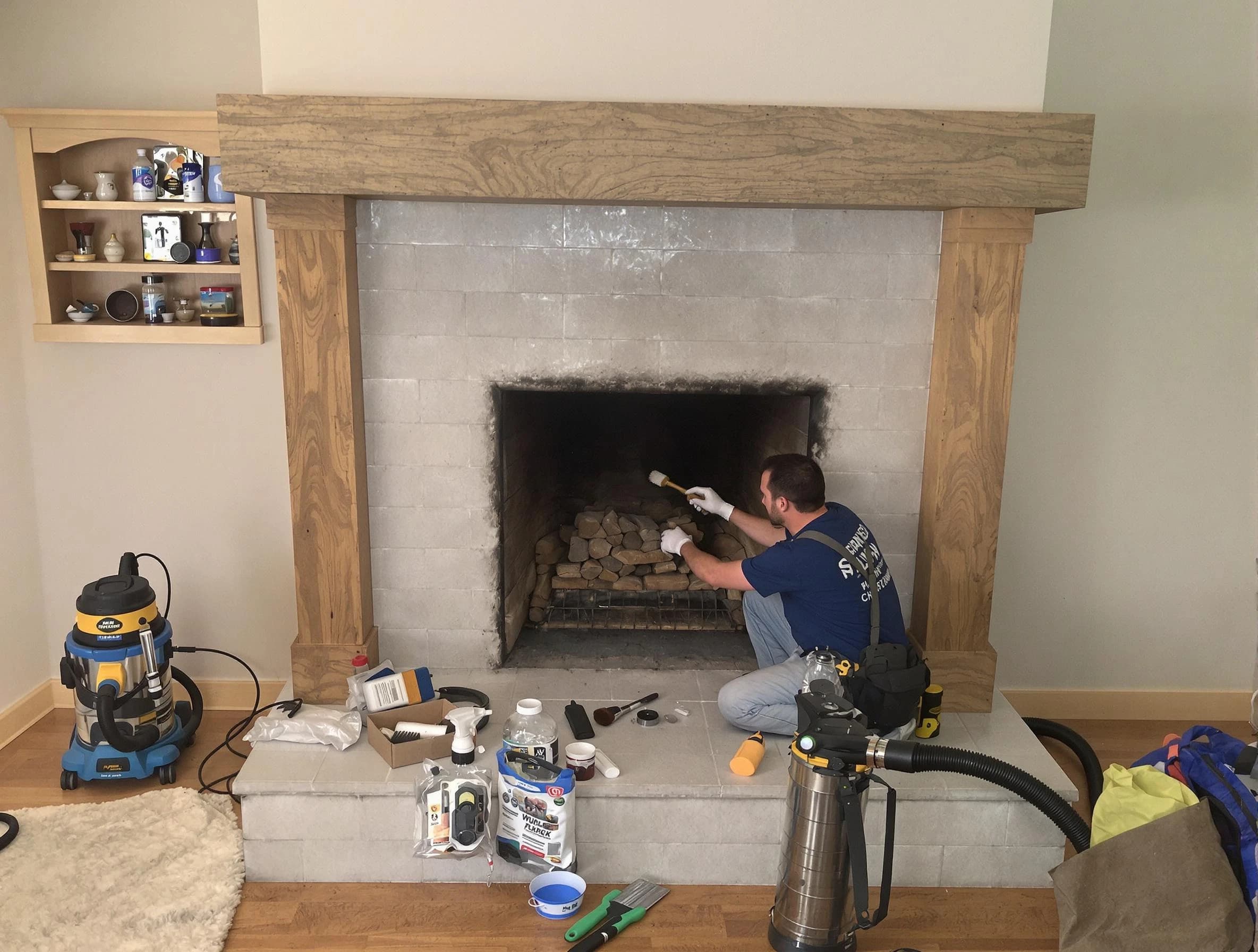 Detailed creosote removal process by Clanton Chimney Sweep in Clanton, AL
