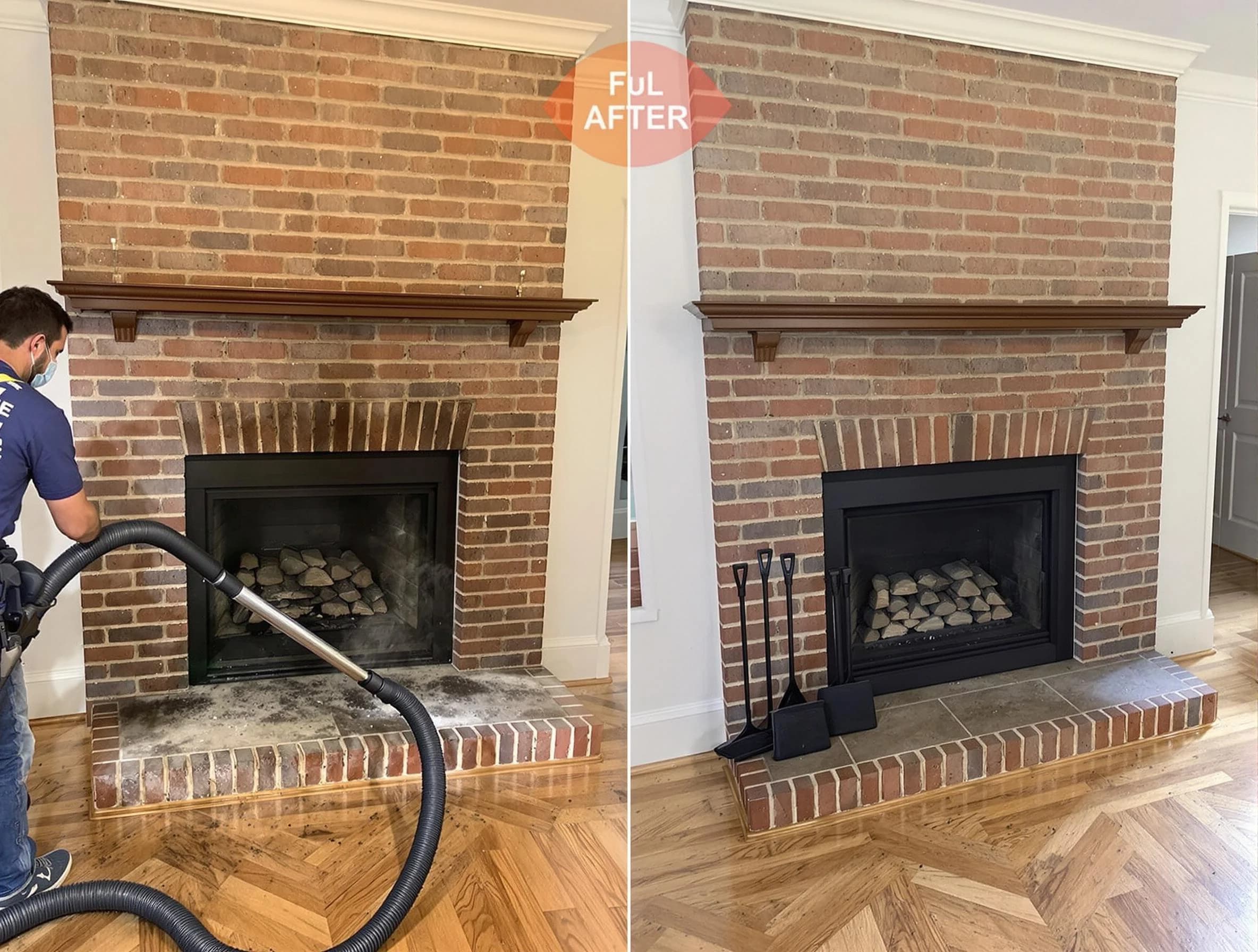 Clanton Chimney Sweep carefully sanitizing a fireplace in Clanton, AL