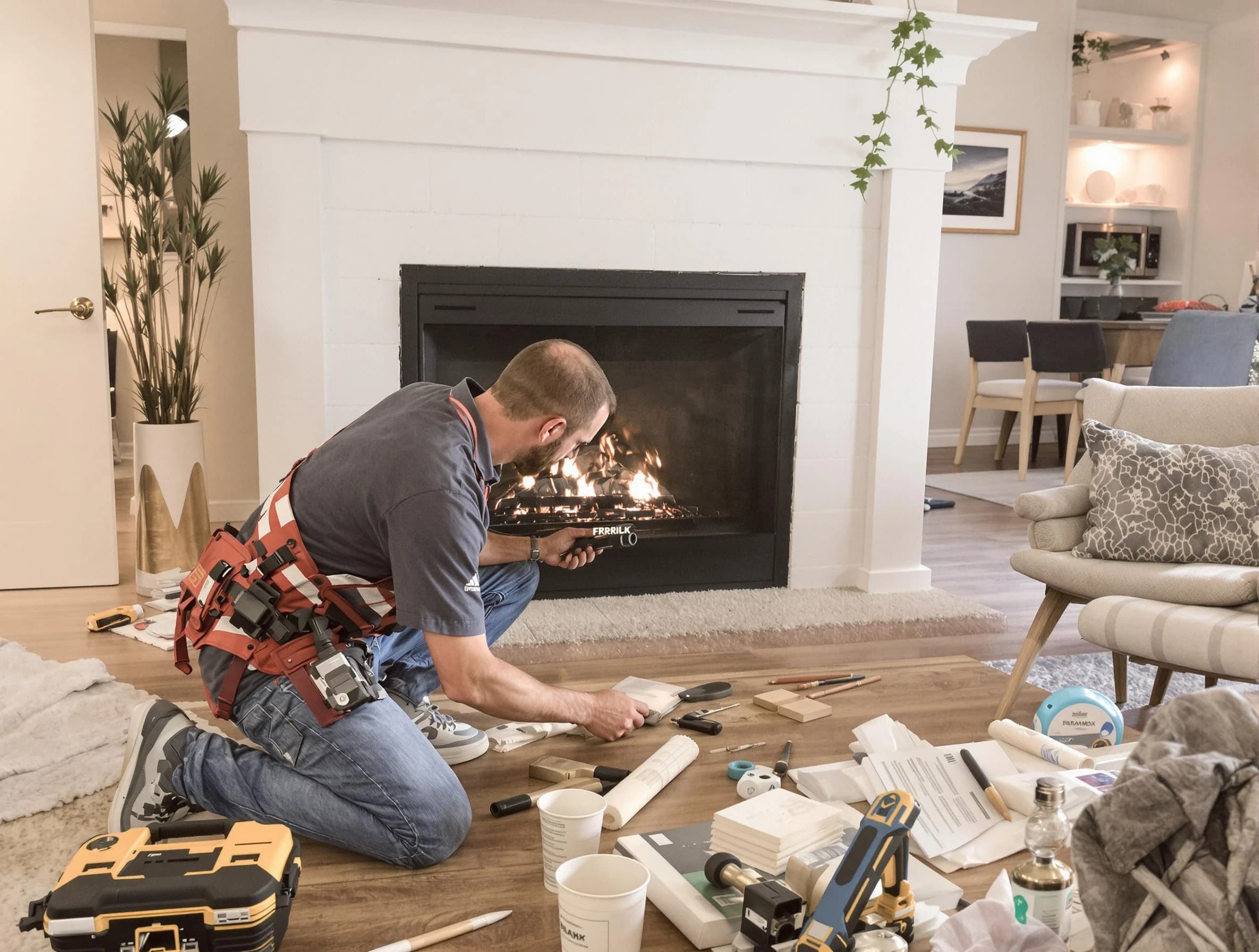 Clanton Chimney Sweep performing fireplace repair in Clanton, AL