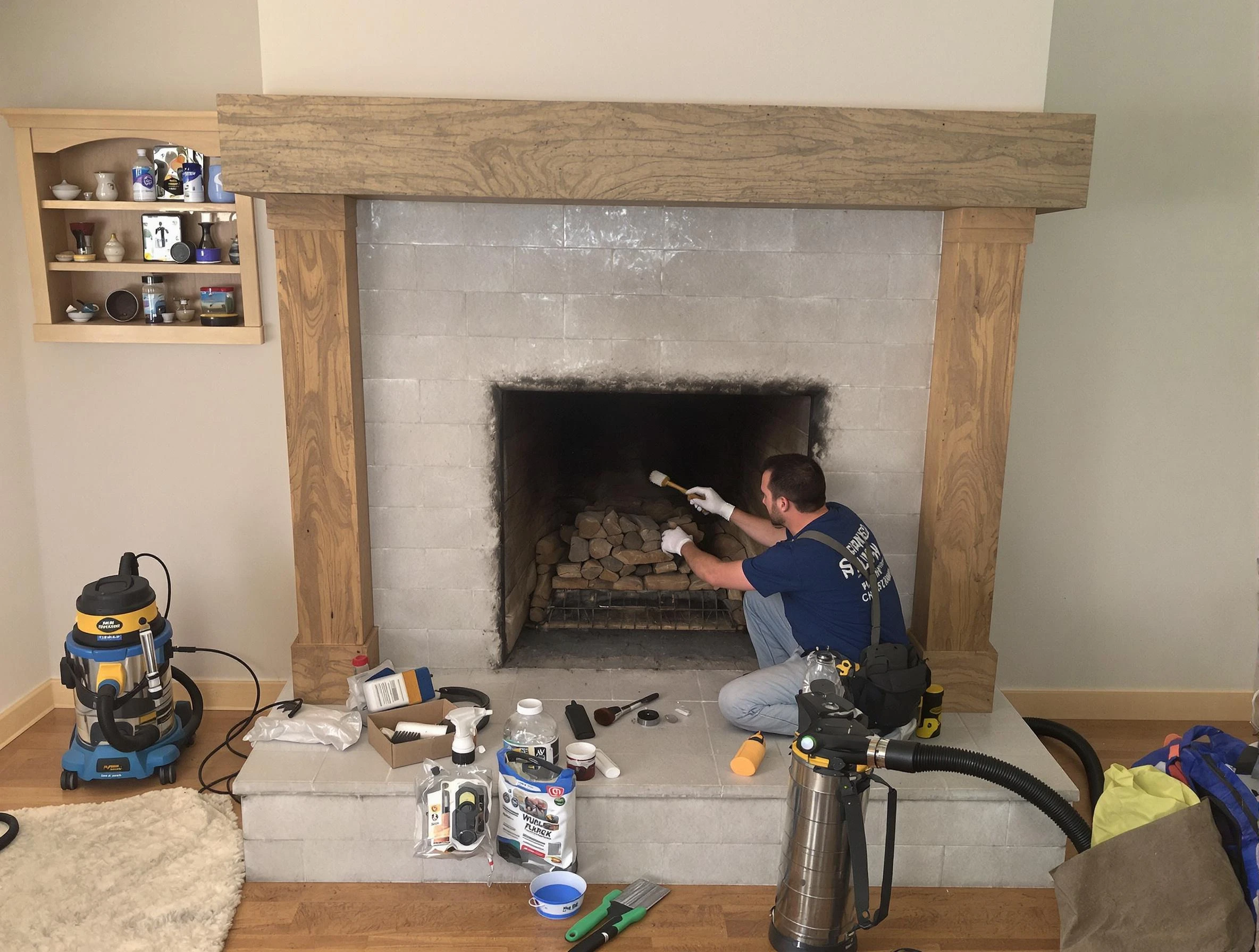 Detailed creosote removal process by Clanton Chimney Sweep in Clanton, AL