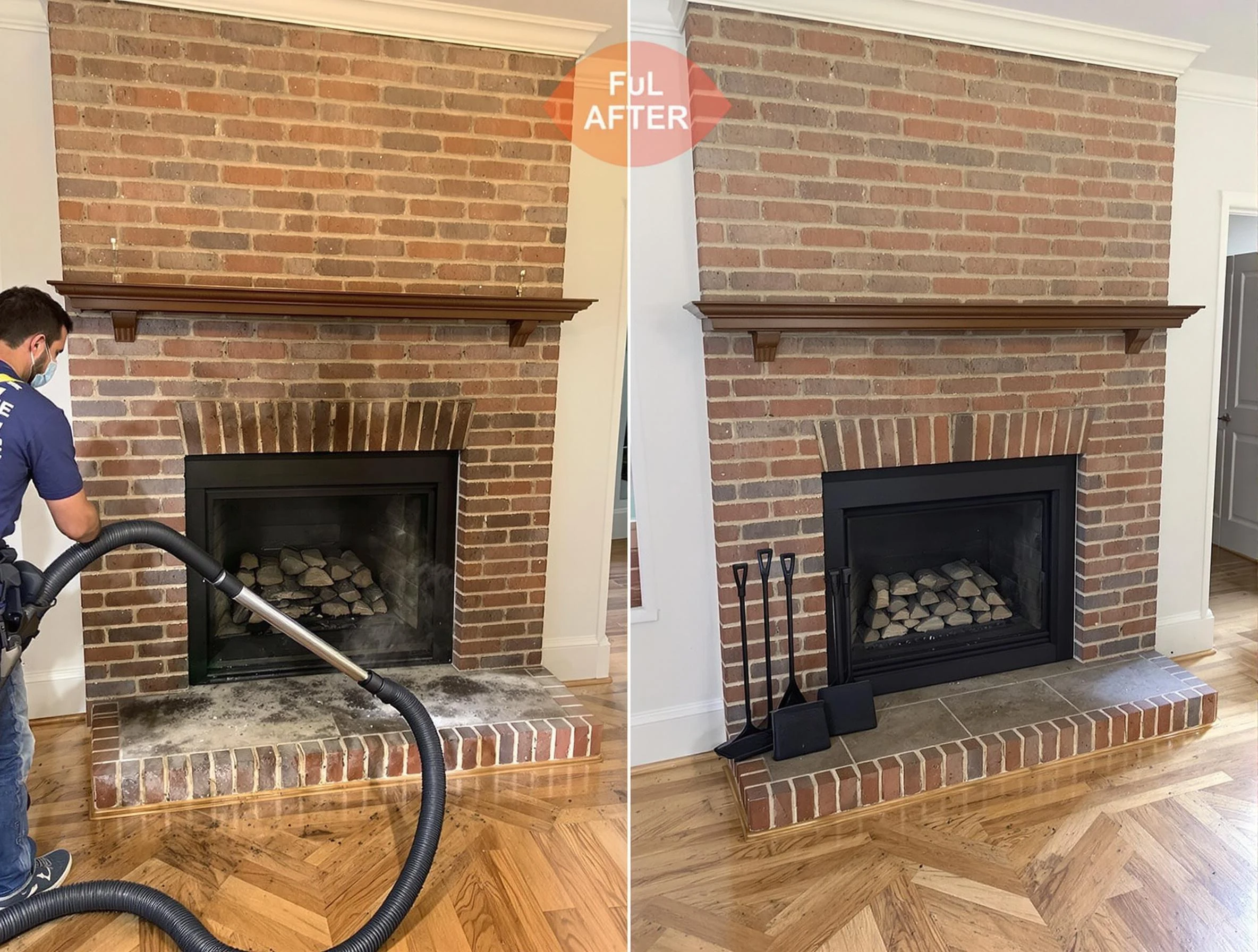 Clanton Chimney Sweep carefully sanitizing a fireplace in Clanton, AL