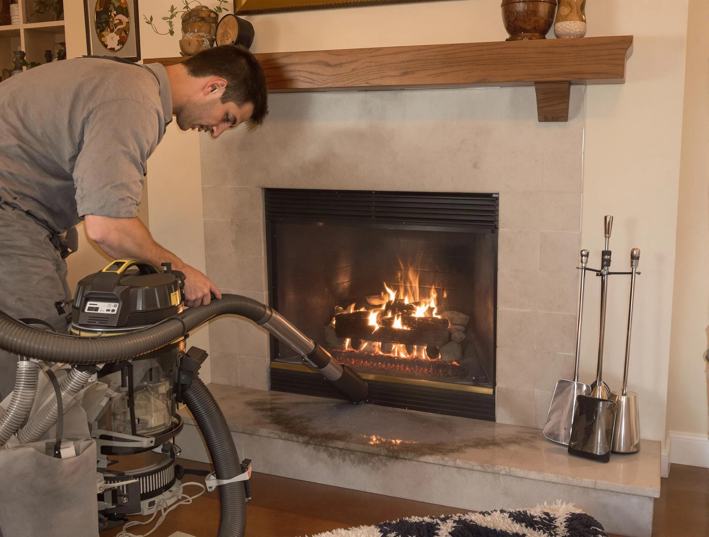 Routine fireplace upkeep by Clanton Chimney Sweep in Clanton, AL